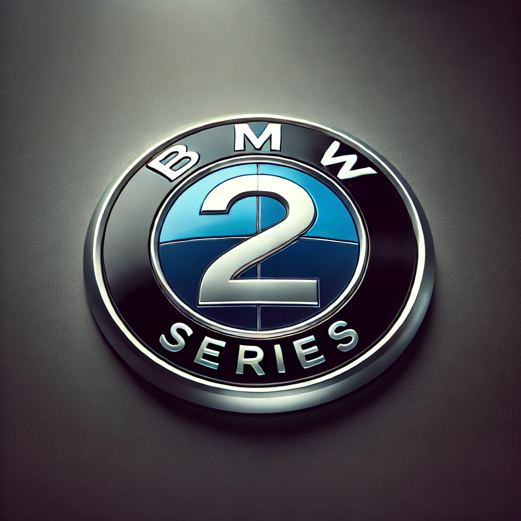 BMW 2er Logo auf dunklem Hintergrund.